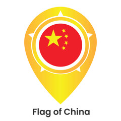 Illustration of the flag of Chile country, pin map icon