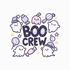 Boo Crew typography Halloween t shirt design vector. Typography, quote, Halloween t shirt design. Halloween t shirt design for Halloween day. The boo crew halloween, vector, typography t shirt