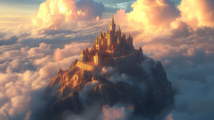 Fototapeta premium A mighty castle in the hill