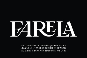 Elegant luxury ligature serif alphabet display font vector illustration