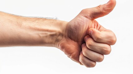Close-up of a Male Hand Making a "Peace" Sign Gesture