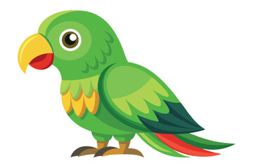 Green parrot vector, Blue crowned hanging parrot vector illustration