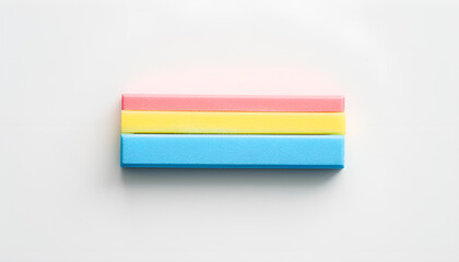 Fototapeta premium New bright eraser isolated on white. School stationery