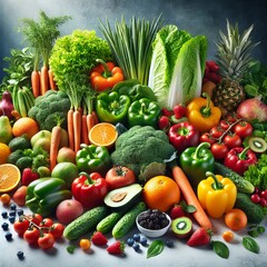 Fresh Organic Fruits and Vegetables Assortment