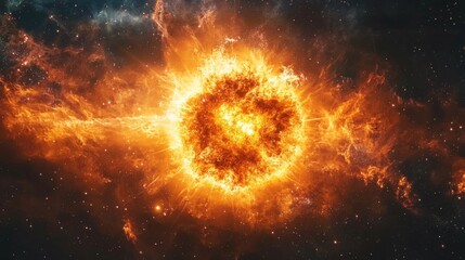 Obraz premium A supernova explosion, with brilliant light radiating through space