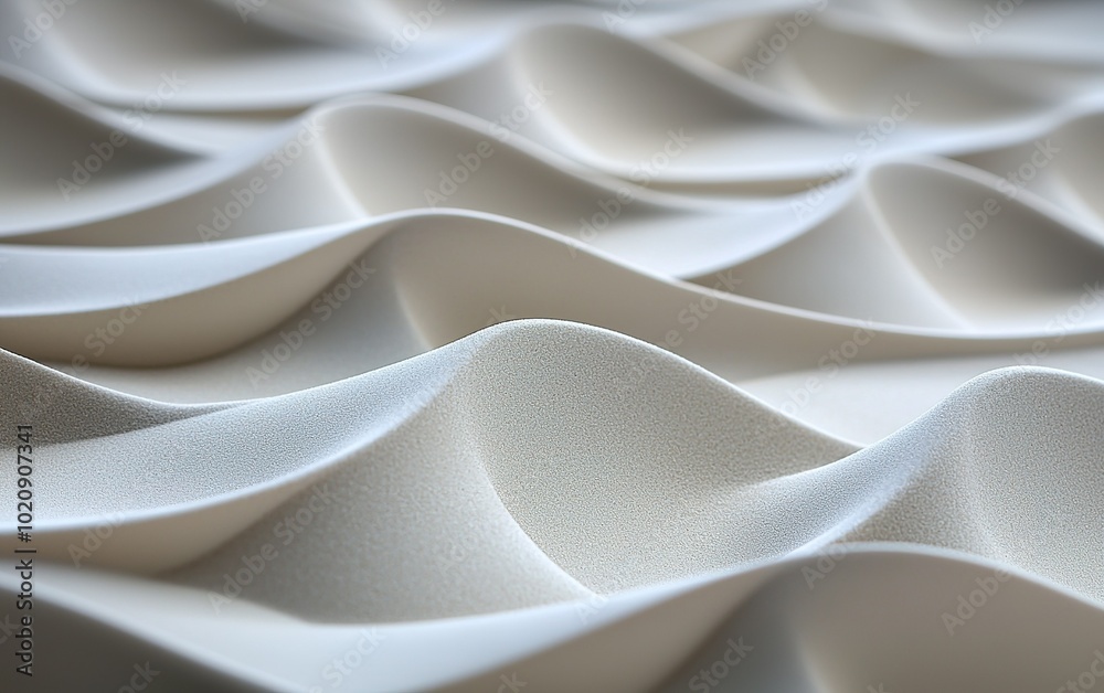 Poster elegant flowing fabric texture creating soft waves in a serene light environment, showcasing intrica