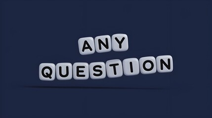 Fototapeta premium Illustration of a dice with any question written on it for a presentation background