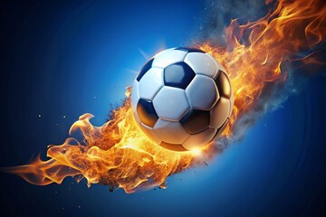 Naklejka premium Experience the pulsating energy of tournament soccer as vibrant balls fly through the air, igniting excitement and drawing fans into a thrilling
