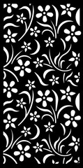 Bold Black and White Abstract Floral Pattern with Modern Minimalist Flowers and Vines – Perfect for Fashion, Décor, and Creative Projects