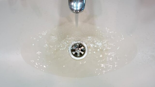 clogged drain in the sink. Water does not drain from the washstand. 