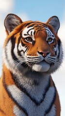 Majestic 3D Tiger Rendering in Natural Setting