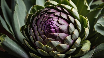 Obraz premium Close-up of artichokes on a wooden table