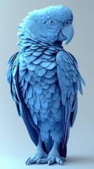 Fototapeta premium Vibrant Blue 3D Parrot Rendering