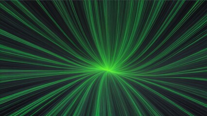 Abstract green and black striped background with radiating lines.