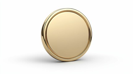 Golden Circular Medallion with a Smooth, Reflective Surface