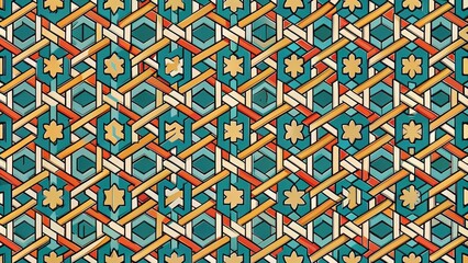 Interlocking geometric shapes background seamless pattern, geometric, abstract, seamless, interconnected, repeating, design