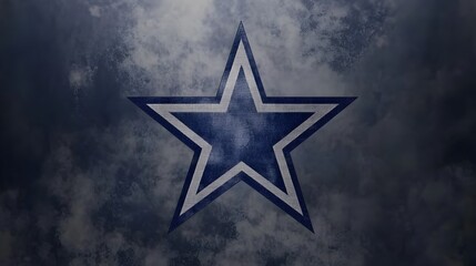 Dramatic Glowing Star Symbol on Moody Cloudy Sky Background