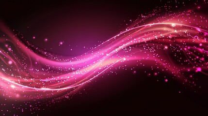 Obraz premium Mesmerizing red waves with shimmering lights create an enchanting atmosphere.