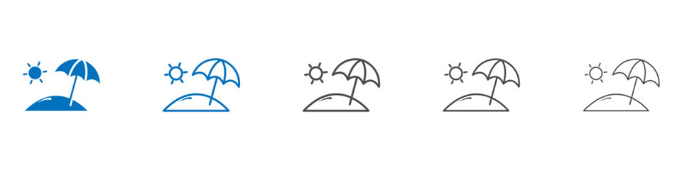 Beach icon Isolated flat vector in outline