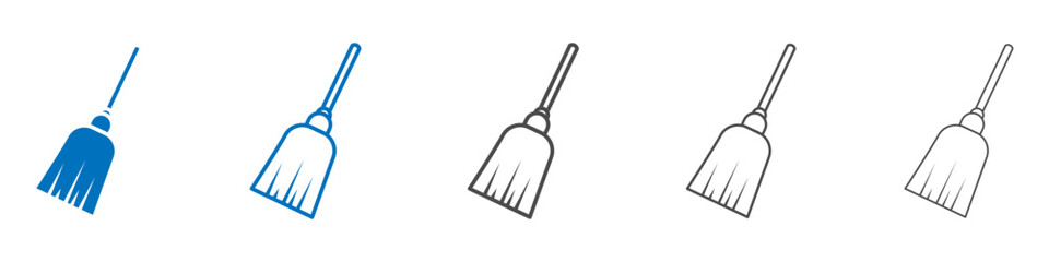 Broom icon Isolated flat vector in outline