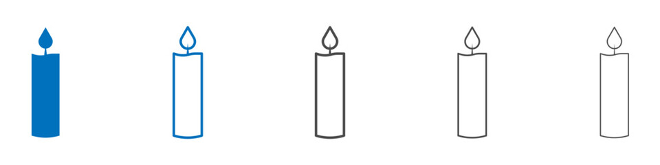 Candle icon Isolated flat vector in outline