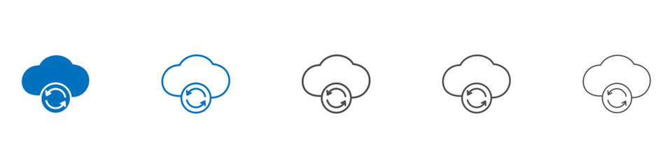 Cloud sync icon Isolated flat vector in outline