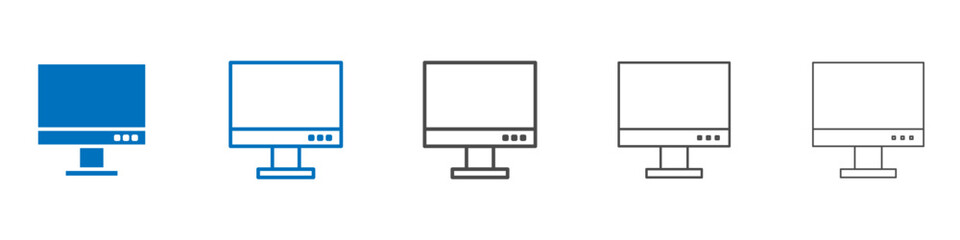 Computer screen icon Isolated flat vector in outline