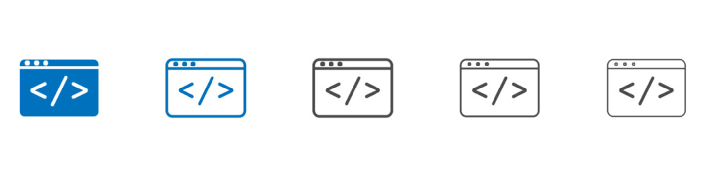 Code icon Isolated flat vector in outline