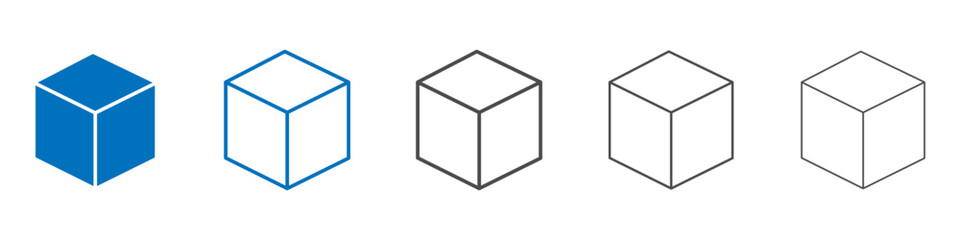 Cube icon Isolated flat vector in outline