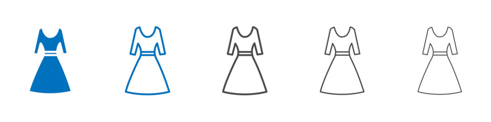 Dress icon Isolated flat vector in outline