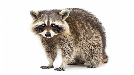 raccoon on white background.