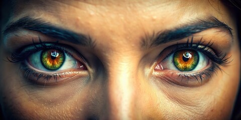 Eyes reflecting mystery and intensity , burning, gaze, intense, mysterious, journey, exploration, curiosity, staring