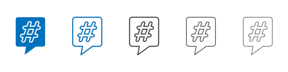 Hashtag icon Isolated flat vector in outline