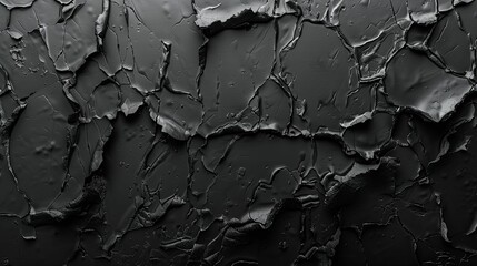 Obraz premium Abstract Cracked Black Surface Texture