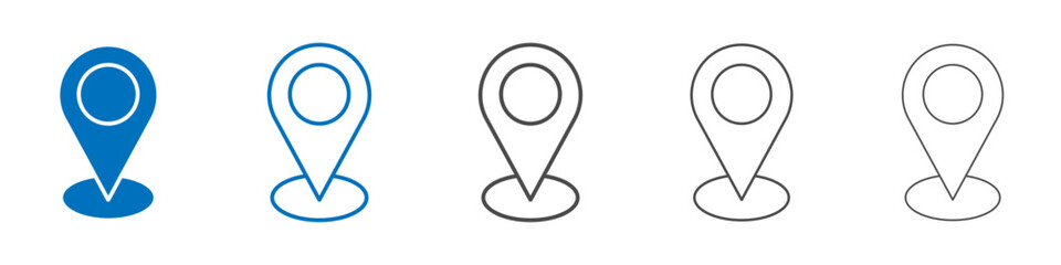 Location pin icon Isolated flat vector in outline