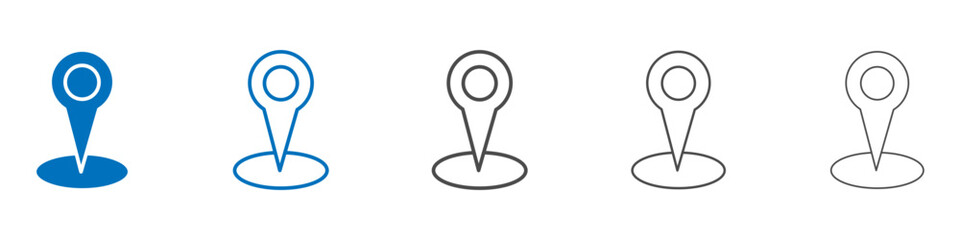 Location pin icon Isolated flat vector in outline