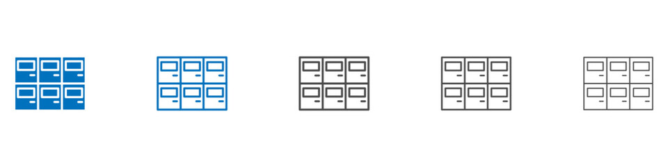 Lockers icon Isolated flat vector in outline