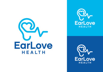 ear love health logo vector design template
