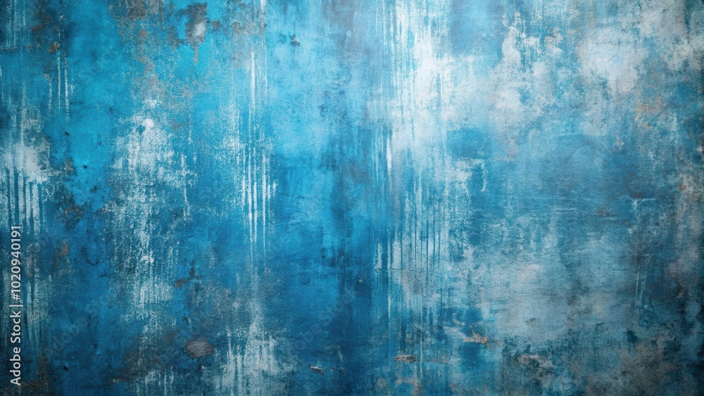 Poster abstract blue background with subtle texture and distressed faded paint