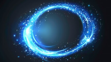 Fototapeta premium Dynamic blue waves with sparkling effects create a vibrant and captivating visual experience.