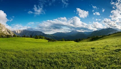 Obraz premium meadow and mountains