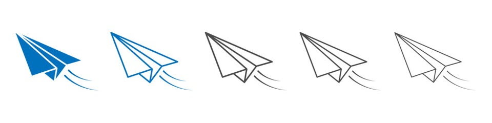 Paper plane icon Isolated flat vector in outline