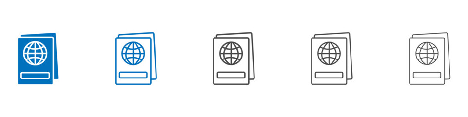 Passport icon Isolated flat vector in outline