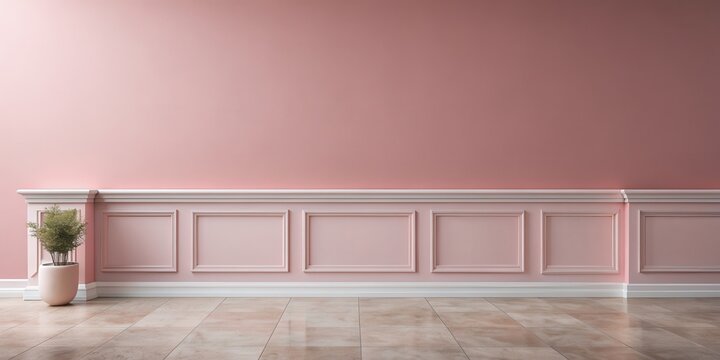 Contemporary parapet wall in blush pink with feminine touch and modern twist, parapet, wall, blush pink, contemporary