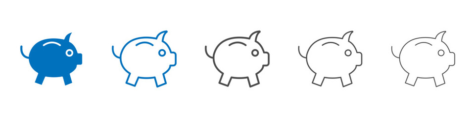 Piggy bank icon Isolated flat vector in outline