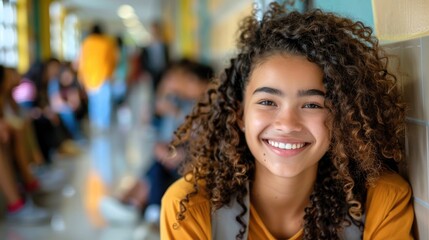 beautiful female african american university student portrait