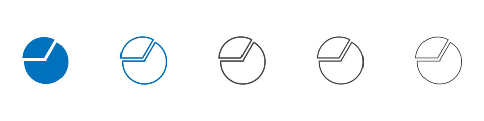 Pie chart icon Isolated flat vector in outline
