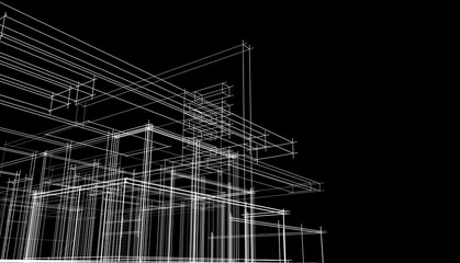 house building architecture 3d illustration