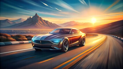 Fototapeta premium design of modern a car on the road