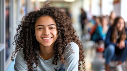 beautiful female african american university student portrait